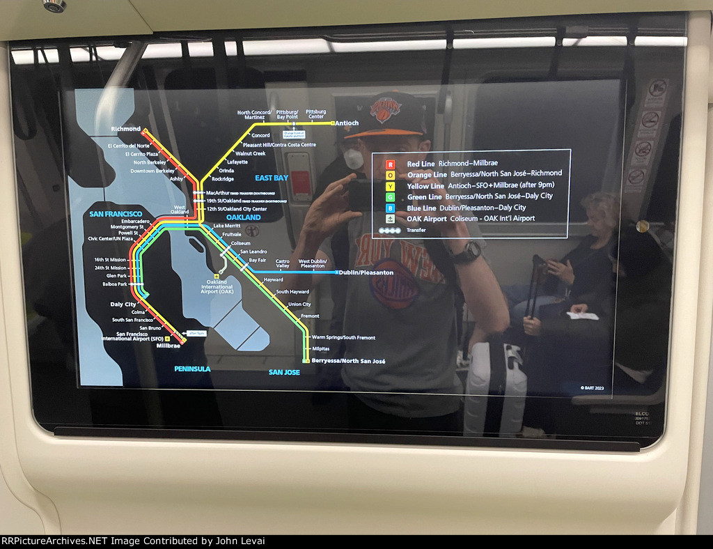 Electronic Map inside BART Car